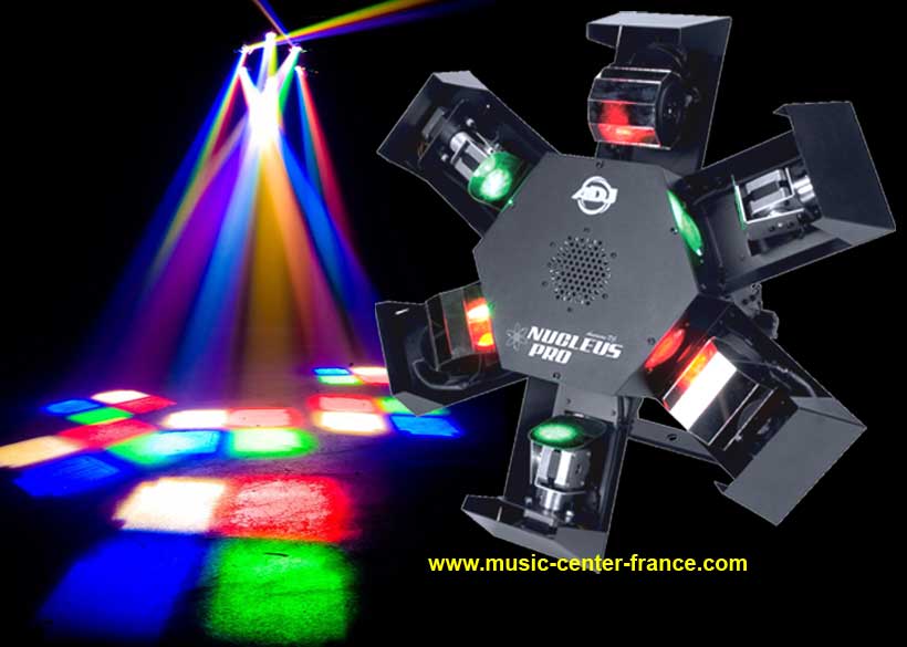 centre piste jeu de lumière à LED DMX light ADJ American DJ Nucleus PRO LED  - demo video démo vidéo - animation bar à thème café club discothèque  home-studio musicien musique sono